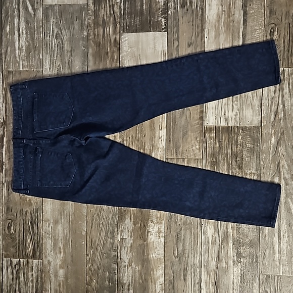 Gap 1969 Always Skinny Mid-Rise Straight Blue Black Cheetah Print Denim Jeans 28 - Picture 4 of 16